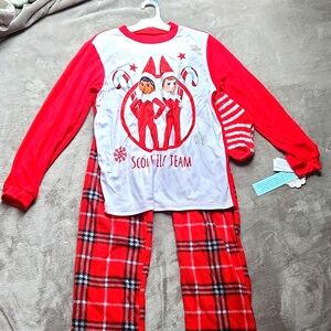 NWT Christmas pajama set with socks, size L (12-14)